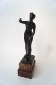 After George Morin (1874 - 1950), a bronze of a young princess with a frog upon her hand,