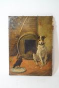 William Weekes (act 1856-1904), Seated dog and a jackdaw, Oil on canvas, Signed lower right, 29.