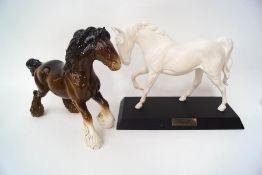 A Beswick horse: 'Spirit of Freedom', matt finish, and a Beswick bay heavy horse,