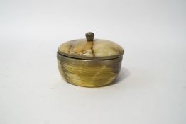 A green marble pot and cover with metal mounts, 7.