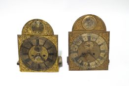 An 18th century eight day longcase clock movement by Roger Cossins, Crewkerne,