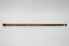 A substantial military stick with badge of the Royal Irish regiment