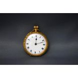 An 18 carat gold fob watch, London import marks for 1911,