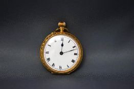 An 18 carat gold fob watch, London import marks for 1911,