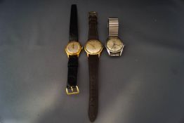 Three wristwatches, comprising : Eterna, Eternamatic,