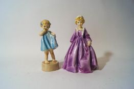 Two Royal Worcester figures modelled by F.G. Doughty: 'Grandmother's Dress, No. 3081, 16.