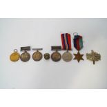 Six war medals,