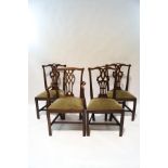 A set of three 19th century mahogany dining chairs,