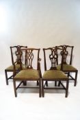 A set of three 19th century mahogany dining chairs,