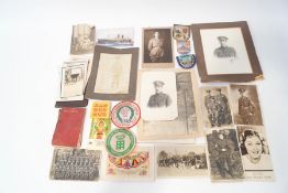 Various paper ephemera, including military photographs,