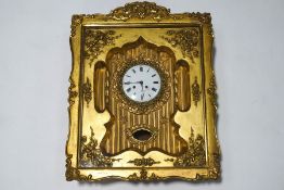 A Victorian French wall clock, the eight day movement signed J.