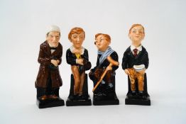 A collection of Royal Doulton Dickens Ware, comprising four figures: Scrooge, David Copperfield,