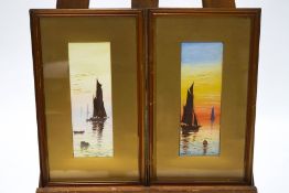 Baptiste, Sailing boats, Bodycolour, Signed lower left, a pair, 26cm x 8.