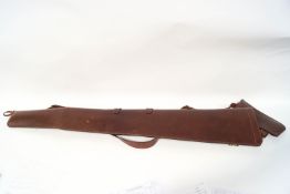 A leather gun slip with fleece lining