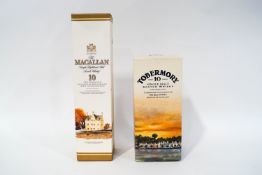 A bottle of Macallan 10 year single malt whisky,