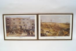 Five framed Hunting prints