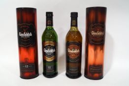 Two bottles of Glenfiddich single malt whisky