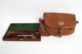 A Barbour canvas leather/cartridge bag,