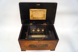 A 19th century Swiss rosewood and simulated rosewood musical box,