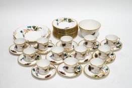 A Davenport part tea service, decorated with Ivy and Tortoiseshell butterflies,