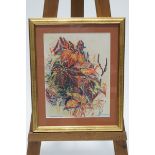 Myra H Pizzel, Autumn leaves, oil pastel, signed lower right and dated 2001,