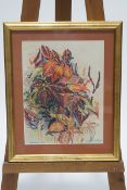 Myra H Pizzel, Autumn leaves, oil pastel, signed lower right and dated 2001,