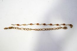 A bracelet, stamped '375', set with mystic topaz; and a bracelet stamped '9kt'; 8.