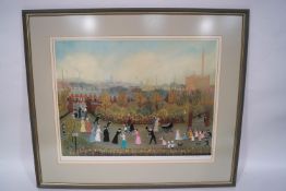 Helen Bradley (1900-1979), The Park on May Day, Colour print, signed in pencil to the margin,