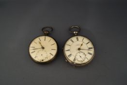 H Hall, Worthington, a silver faced pocket watch, Chester 1875, signed to the enamel dial and key
