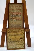 An 18th century sampler and another