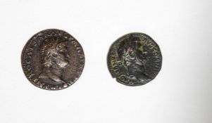 Two Roman coins: Nero (AD 54-68), Genius Lyons,