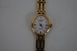 Rotary, a lady's 9 carat gold quartz bracelet watch,