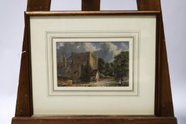 Raymond Tucker Manor House with figures in a landscape Watercolour Signed lower right 13.