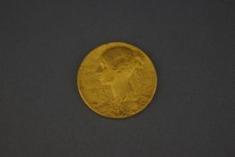 A Queen Victoria Diamond Jubilee gold medal, by G de Saulles,