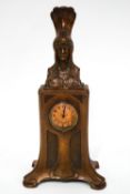 A Jugendstil mantel clock with copper finish,