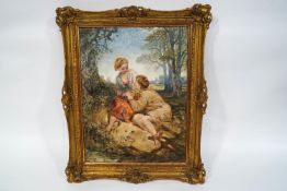 Alfred Joseph Woolmer, The Young Lovers, Oil on canvas, signed lower right,