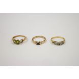 An 18 carat gold diamond set ring, with eight marquise cuts and one setting vacant, 2.