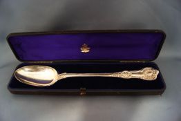 A Victorian Queen's Honeysuckle pattern silver basting spoon, by George Adams, London 1848, 30.