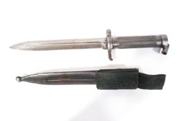 A Swedish Mauser sword bayonet, stamped 670 with a coronet to the blade, 2/115, No.