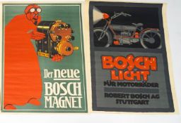 Motoring interest: two posters for Bosch Light and Bosch Magnet,