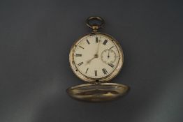 Anonymous, a Victorian silver hunter pocket watch, unsigned but movement numbered,