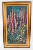 C A Tennant, Foxgloves, Oil on canvas, Signed lower right,