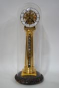 A brass fusee pillar clock, the chapter ring signed William Smith of Musselborough,