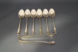 A set of six silver Hanoverian pattern teaspoons, by John Round,