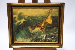 Roger Jones, Stormy Seas, Oil on board, Signed and dated 1980, lower left, 40.