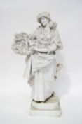 A Victorian Parian figure of a lady titled 'Vendanges' (the grape harvest),