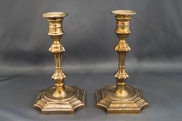 A pair of silver candlesticks, by Mappin & Webb, Birmingham 1967, in the Georgian style,
