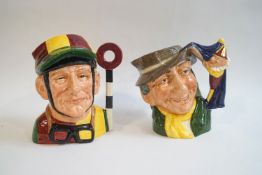 Two Royal Doulton character jugs, The Jockey D6625, 20cm high, and Punch & Judy Man D6590, 18.