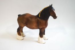A Beswick Shire horse: Burnham Beauty, in matt brown glaze, printed marks,