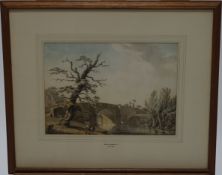 Paul Sandby, R A (1731-1809), Men cutting down a tree by a river, Watercolour,